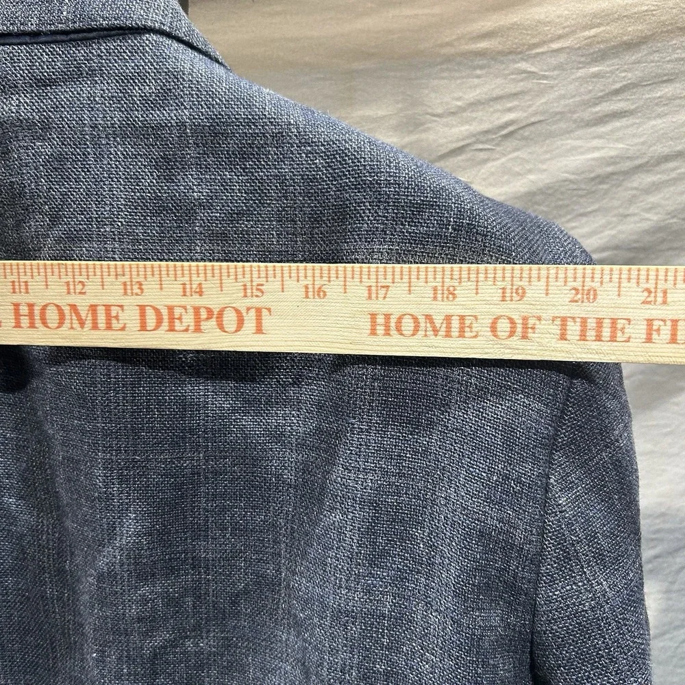Joseph Abboud Mens 48R Indigo Blue Wool Linen Blend Blazer Sport Coat Navy